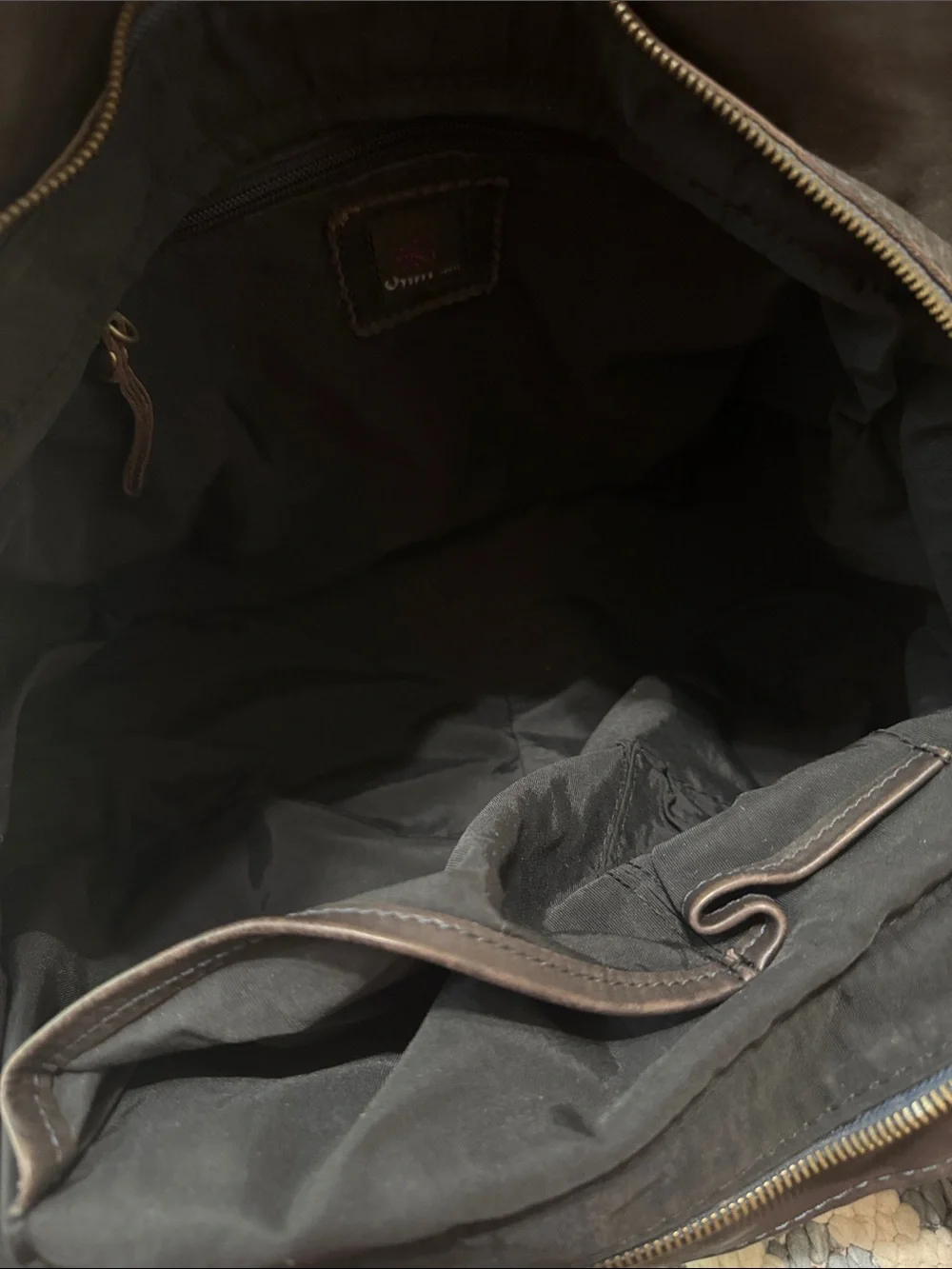 Rare Y2K Brown Leather Cargo Pocket Bow Handbag